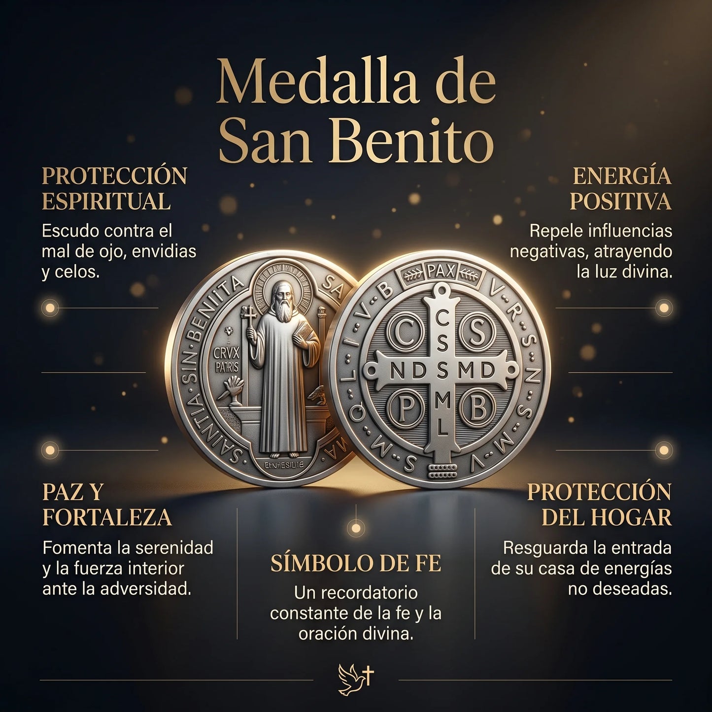 San Benito™| Medalla + Collar "Escudo Inquebrantable"