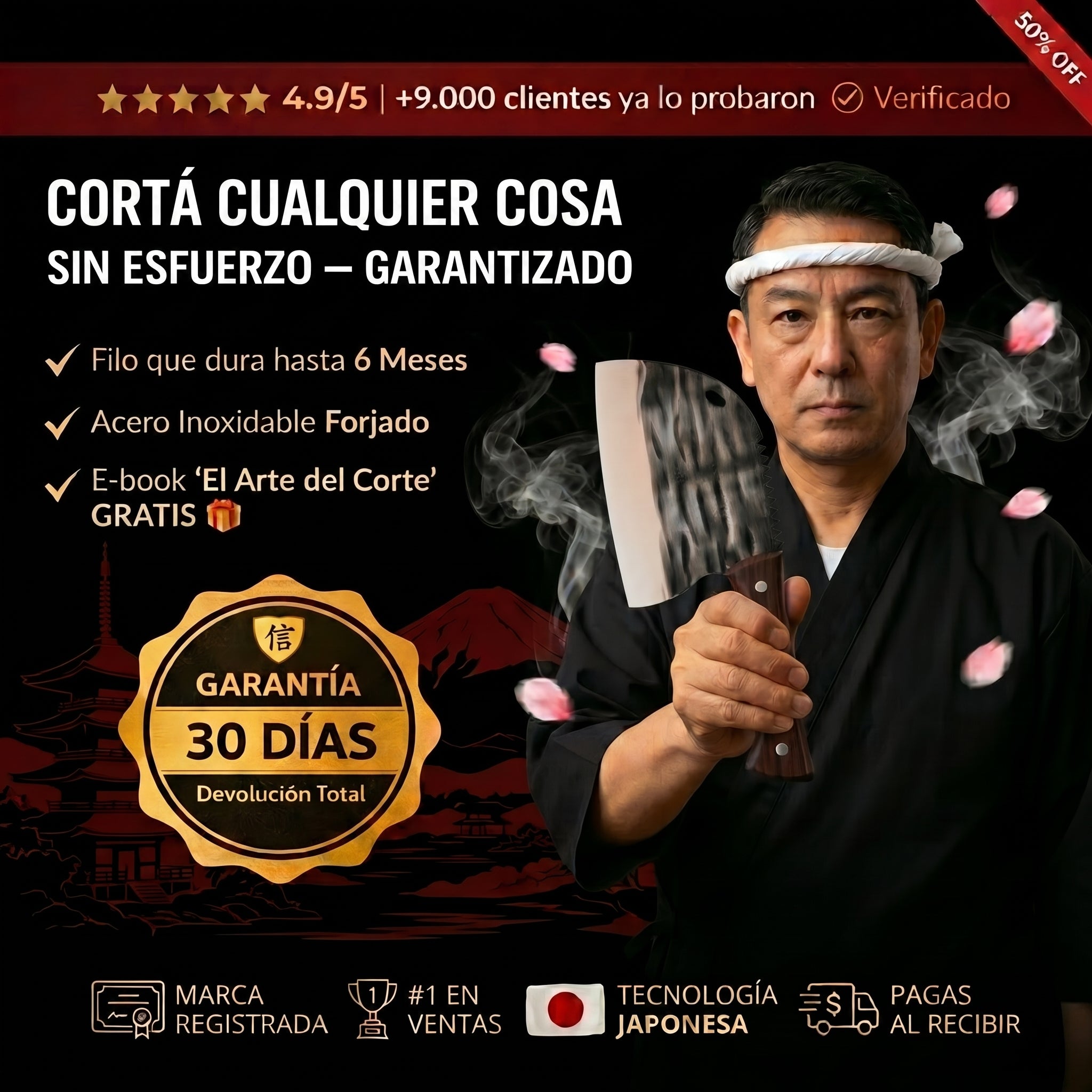 TAZAKI™| Cuchillo Japonés Acero Profesional-Inoxidable