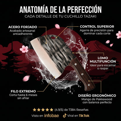 TAZAKI™| Cuchillo Japonés Acero Profesional-Inoxidable